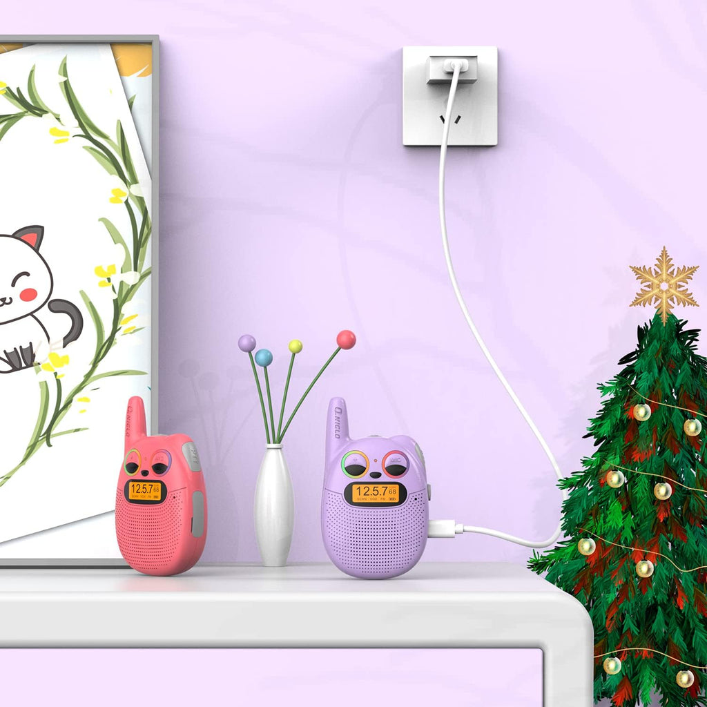 Qniglo Walkie Talkies para niños, 3 millas de largo alcance