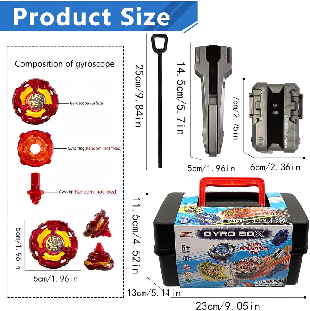 Battle Spinning Top Set con 12 Colorful Tops, Launchers y Accessories, Combat Game Collection
