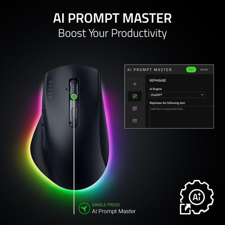 Razer Ratón Inalámbrico Pro Click V2: Diseño Ergonómico para Diestr...