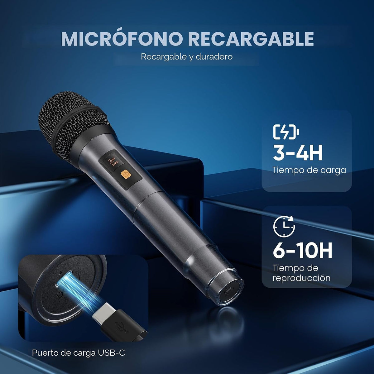 Máquina de karaoke, 3 micrófonos inalámbricos, altavoz Bluetooth con
