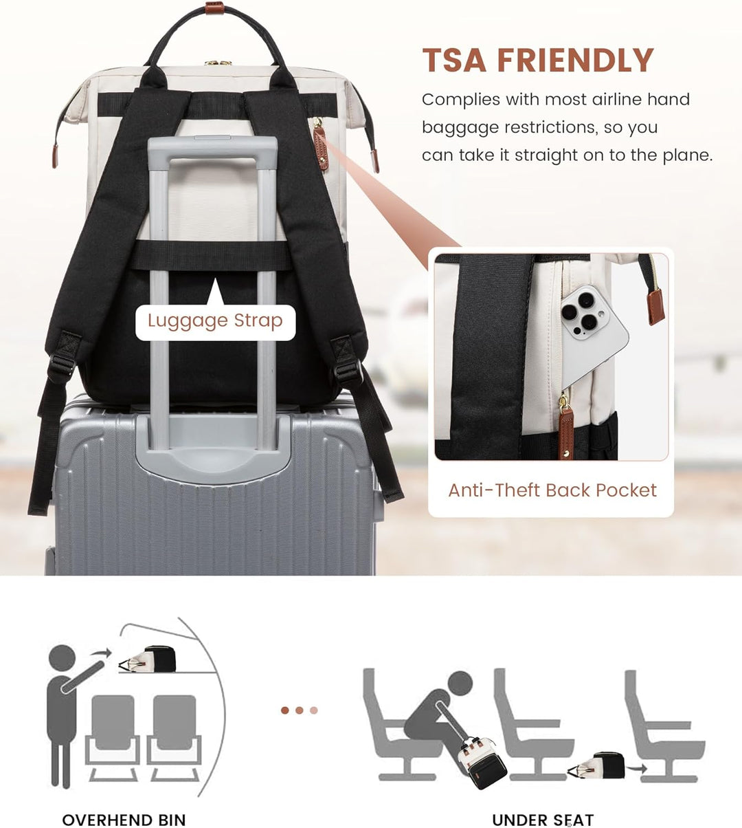 LOVEVOOK Mochila para Laptop para Mujeres, 17.3'' Impermeab...