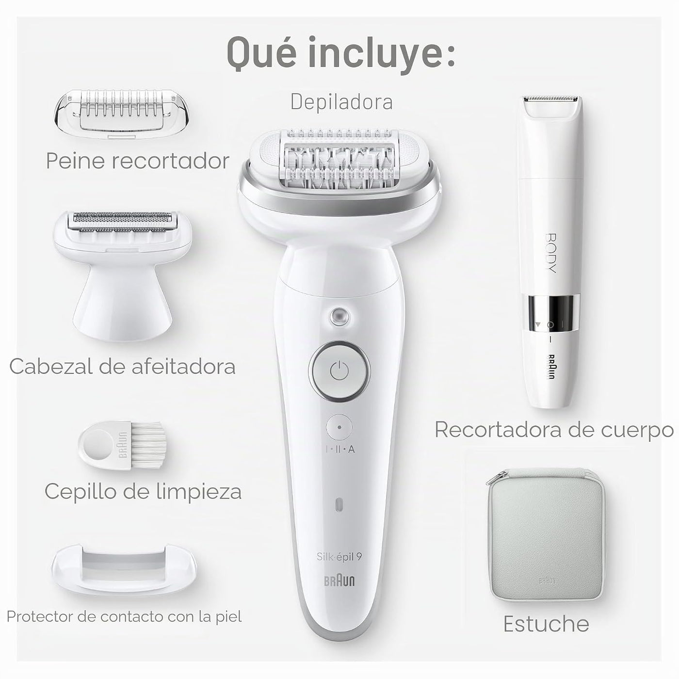 Braun Depiladora Silk-épil 9, cabezal pivotante, húmedo y seco, inc...