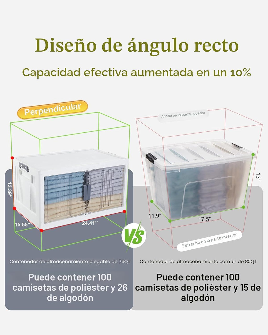 OlarHike 76QT Storage Bins con Lids para Home, Office, Closet, Dorm, 3 Pack