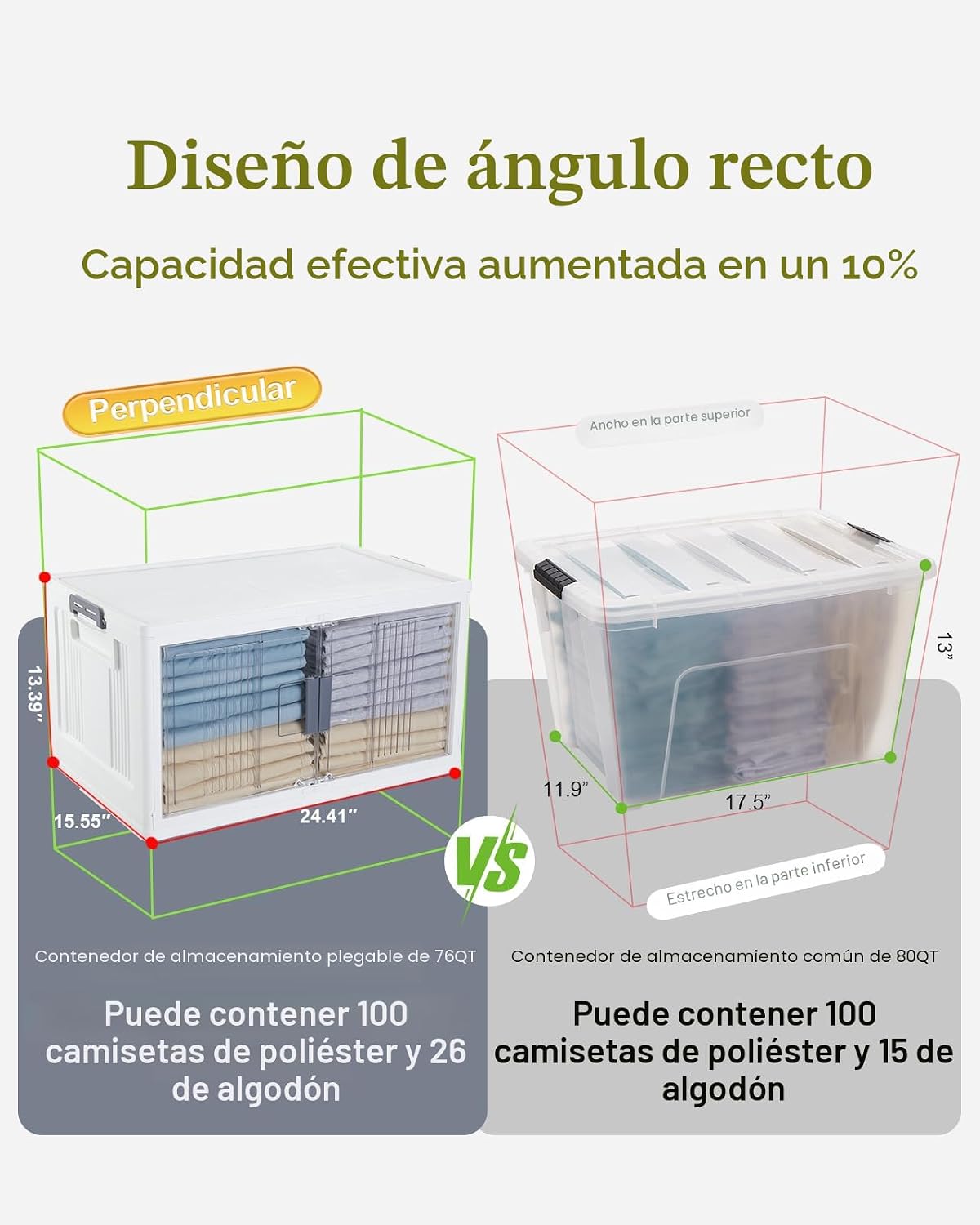 OlarHike 76QT Storage Bins con Lids para Home, Office, Closet, Dorm, 3 Pack
