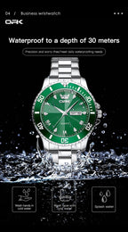 OPK Relojes para hombres de diamantes romanos analógicos relojes impermeables grandes de acero inoxidable para hombre, reloj de pulsera de negocios para padre, reloj de regalo, azul