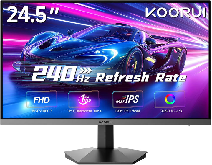 KOORUI Monitor para juegos de 24.5 pulgadas FHD 240Hz HDR 400 1ms G...