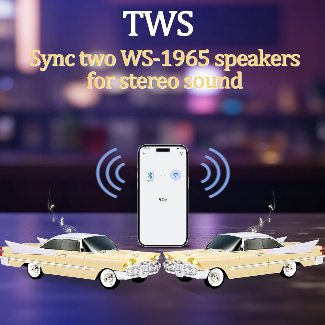 WSTER WS-1965 Replica altavoz Bluetooth \u2013 Diseño retro de cohe...