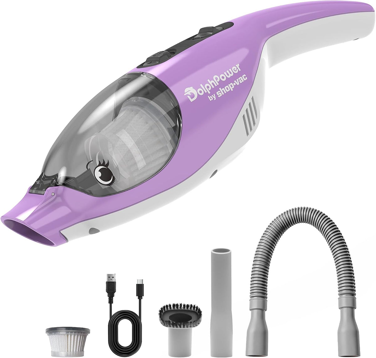 Shop-Vac DolphPower - Aspiradora de mano, mini aspiradora inalámbrica de