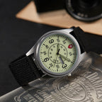 Reloj de cuarzo de campo militar para hombre, esfera luminosa, correa de nailon, reloj de pulsera analógico con pantalla de fecha de día, 3ATM impermeable táctico deportivo casual reloj para