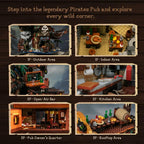 PANTASY Juego de construcción de pub pirata para adultos, taberna modular
