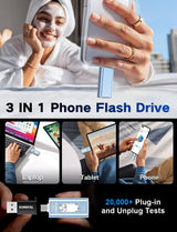 TEARMOS Memoria Stick de 512 GB para iPhone Flash Drive, almacenami...