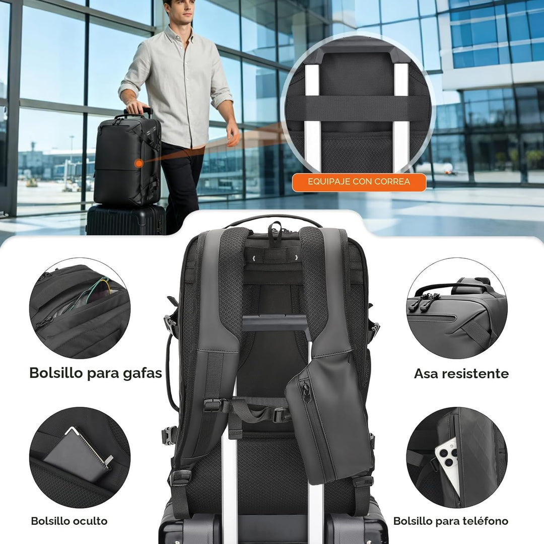 SWICKY Mochila de viaje para hombres, 40 L, mochila para laptop, ap...