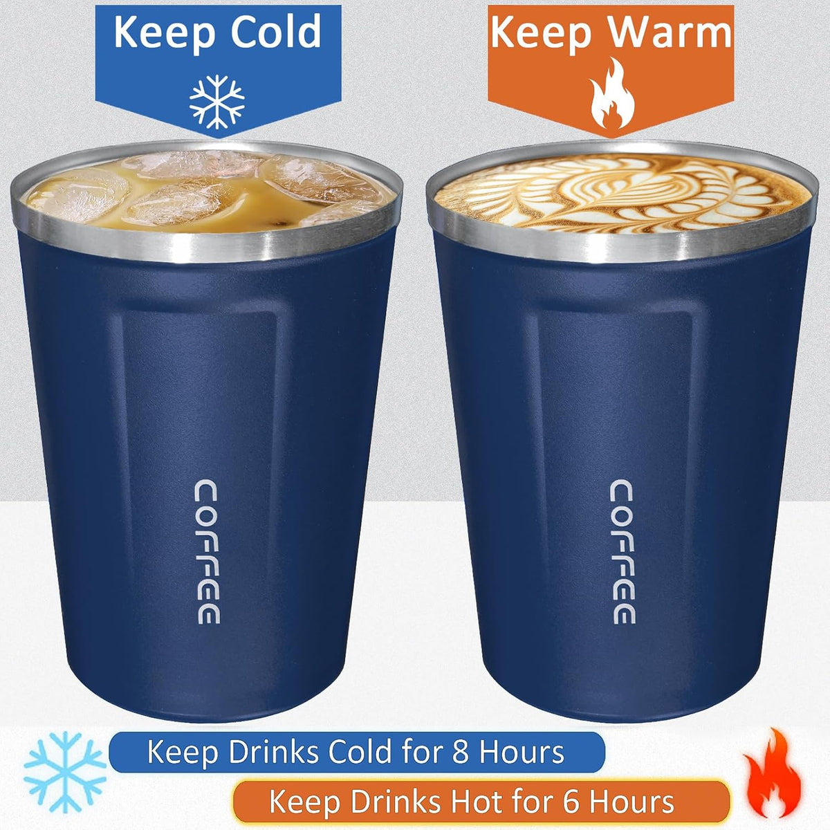 Paquete de 4 tazas de café de viaje de 17 onzas aisladas con tapa, taza de café térmica reutilizable de acero inoxidable para mantener bebidas calientes y frías para automóvil, diario, viajes y regalos, multicolor