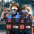 2 juegos de chaleco táctico Exsport, 2 chaquetas tácticas de élite para pistola Pack N-Strike 2 manos de muñeca, 2 clips de recarga rápida, 2 anteojos de protección y 2 máscaras para niños