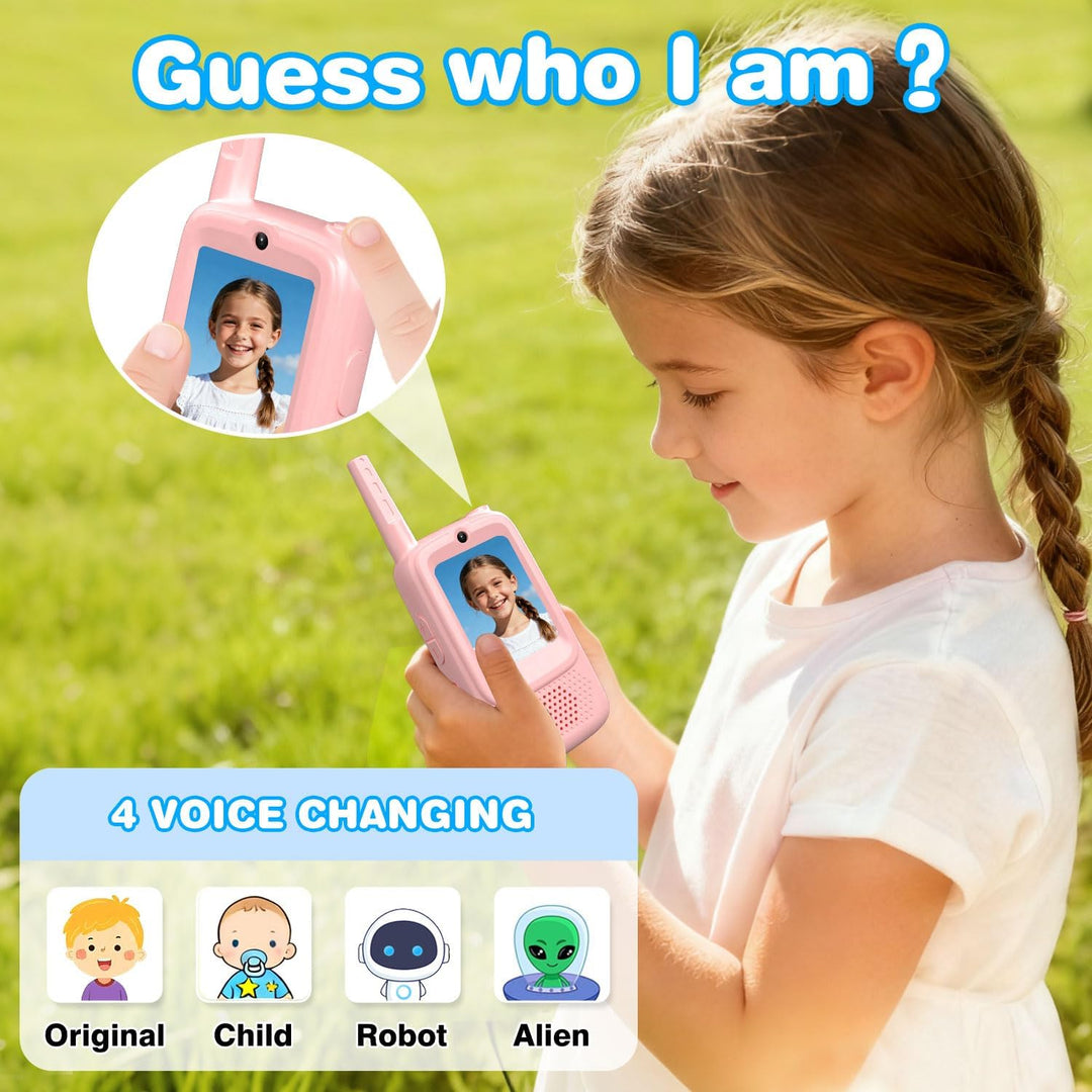 Walkie Talkies de video para niños paquete de 2 Walkies