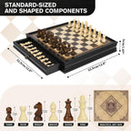 Peradix - Juego de ajedrez magnético y damas con 2 cajones de
