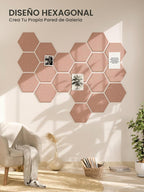 Paquete de 12 azulejos hexagonales de fieltro para tablón de