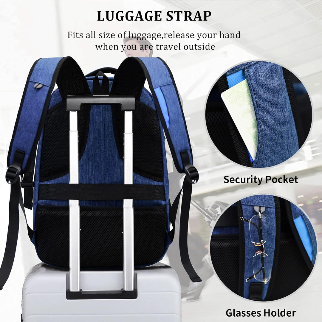 DUALSNG - Mochila de viaje para laptop de trabajo con puerto de car...