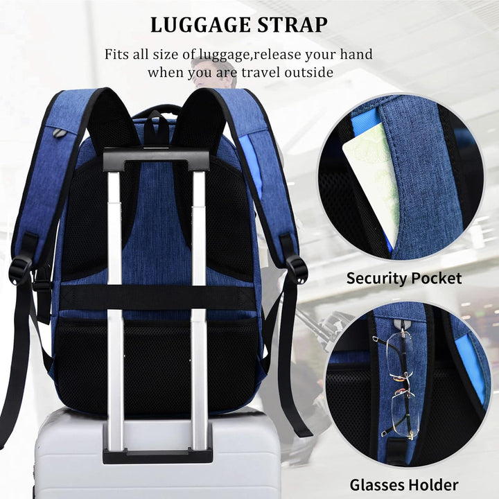 DUALSNG - Mochila de viaje para laptop de trabajo con puerto de car...