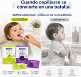 Spiffies - Toallitas de dientes de xilitol para bebés, manzana y uv...