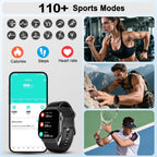 Reloj inteligente para hombre, pantalla curva AMOLED de 2.01 pulgadas, rastreador de fitness con respuesta/hacer llamadas, más de 100 modos deportivos, reloj de fitness con frecuencia cardíaca 24/7/monitor de sueño/podómetro, resistente al agua IP68, para