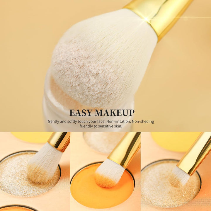 DUcare Juego de 15 brochas de maquillaje con soporte, brochas sinté...