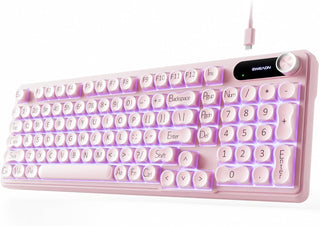 Teclado con cable EWEADN V102, teclado cremoso para juegos de 98 te...