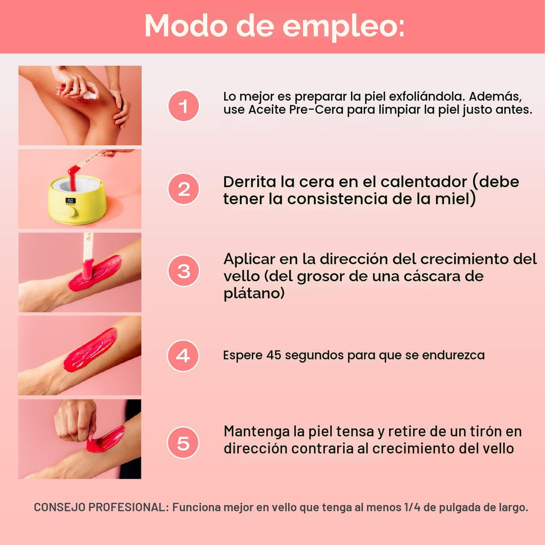 KoluaWax Kit de Cera Premium para Mujeres - Apto para Principiantes...