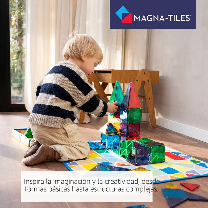 MAGNA-TILES Juego clásico de construcción magnética de 100