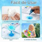 Kit de flores de papel, kit de fabricación de flores para niños, regalo