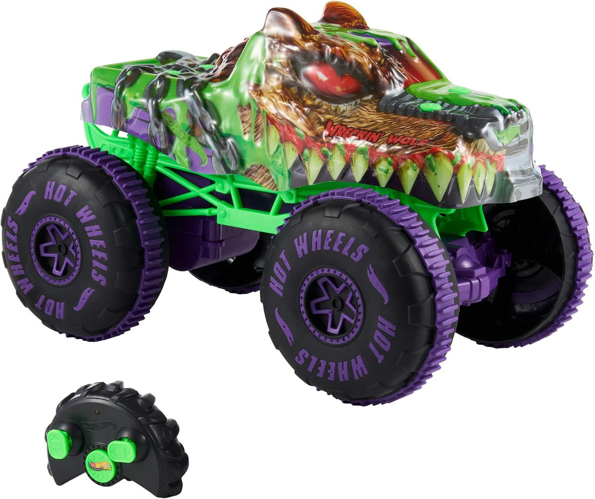 Hot Wheels Monster Trucks Mutant Chaos Wreckin' Wolf Vehículo RC
