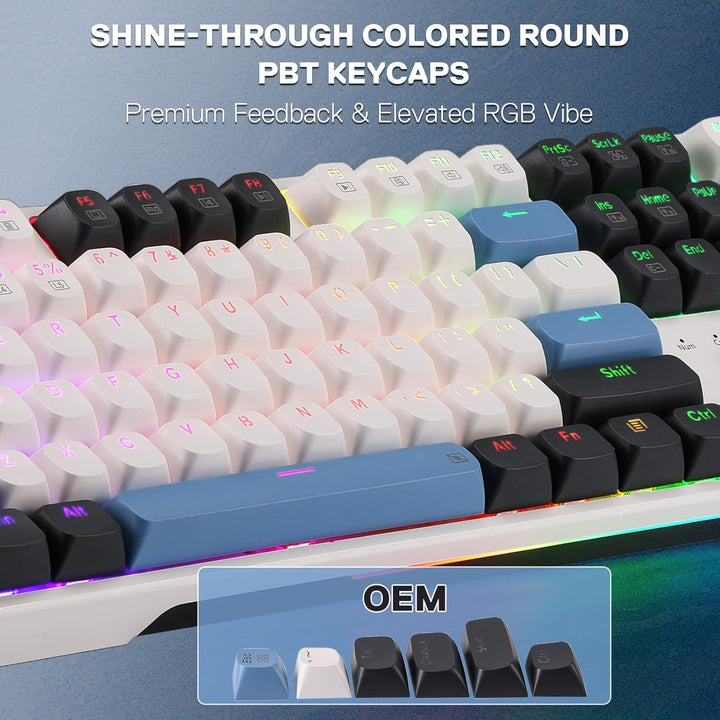 Redragon K668 Teclado mecánico RGB con cable y junta para juegos, 1...