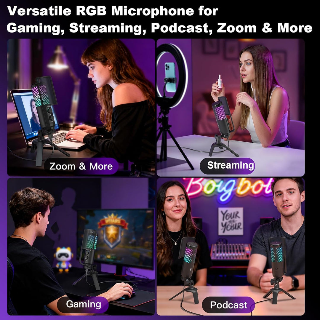 ZealSound Micrófono de podcast para PC\/Mac\/iPhone\/teléfono: micr...