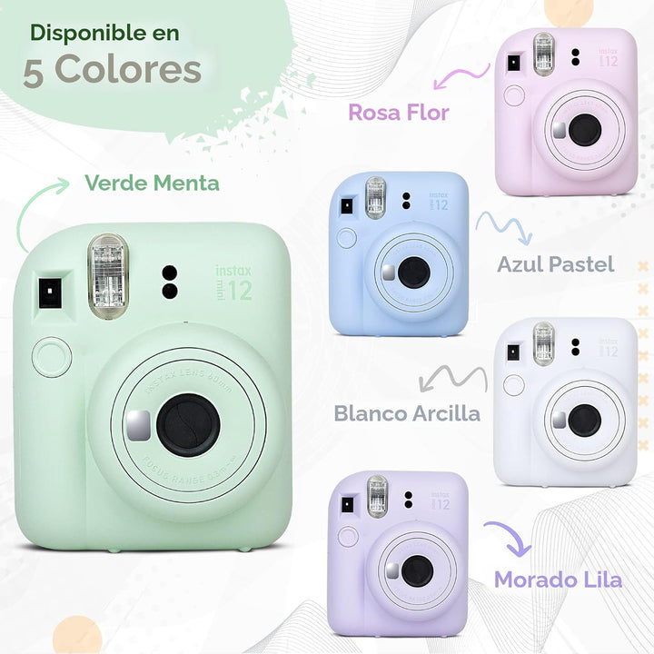 Cámara instantánea Fujifilm Instax Mini 12 en color blanco arcilla...