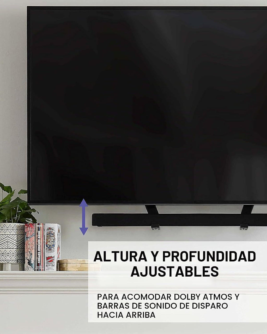 SANUS Kit de montaje universal para barra de sonido de TV para montar barras de sonido debajo del televisor - Se adapta a la mayoría de las barras de sonido de hasta 15 libras - Fácil instalación y