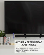 SANUS Kit de montaje universal para barra de sonido de TV para montar barras de sonido debajo del televisor - Se adapta a la mayoría de las barras de sonido de hasta 15 libras - Fácil instalación y
