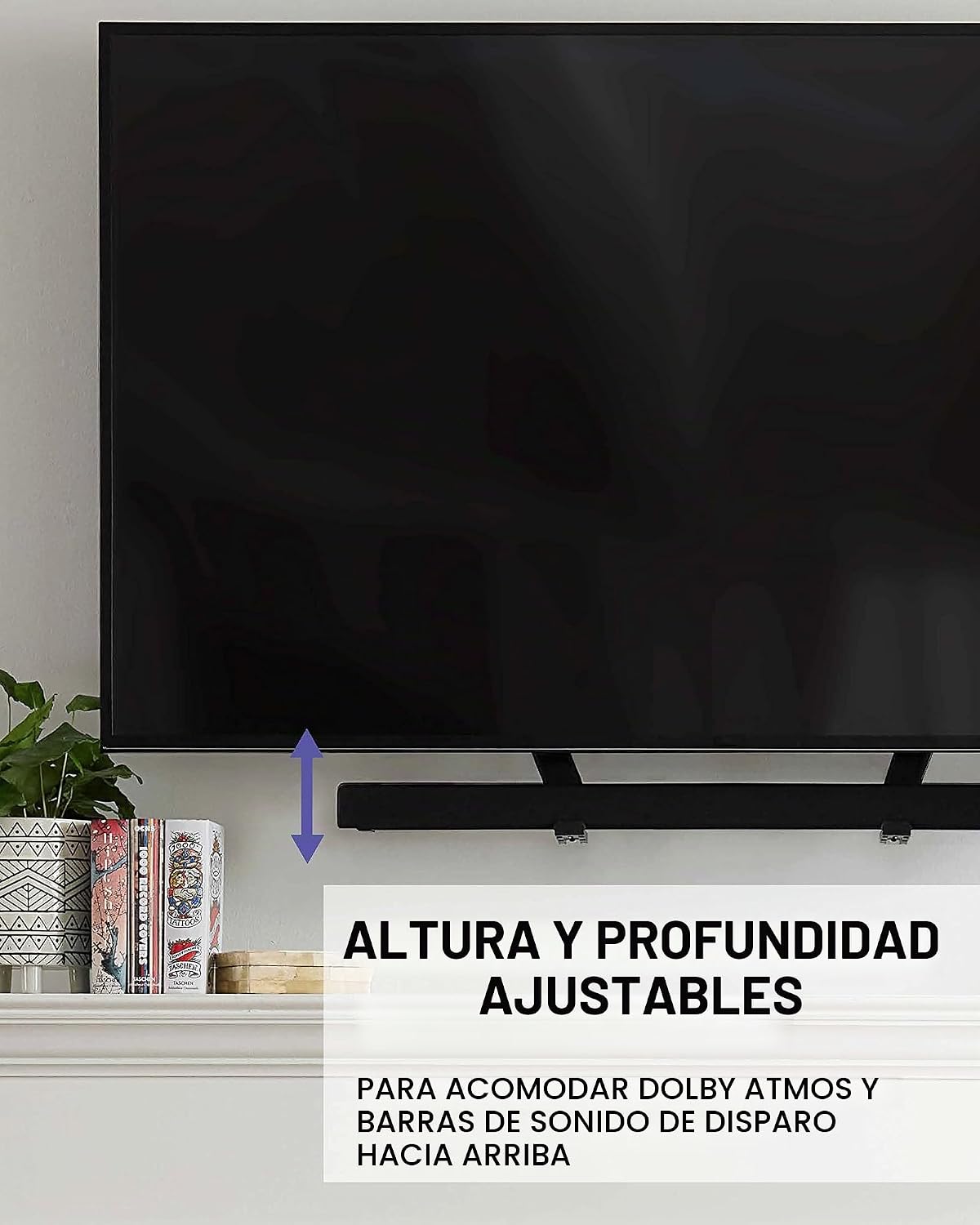 SANUS Kit de montaje universal para barra de sonido de TV para montar barras de sonido debajo del televisor - Se adapta a la mayoría de las barras de sonido de hasta 15 libras - Fácil instalación y