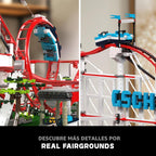 Mould King Juego de construcción de montaña rusa, kit de modelo de posavasos de parque de atracciones grande con motores, regalo creativo para adultos, juguete STEM de ingeniería para adolescentes (3646 piezas)
