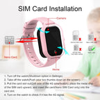 Reloj inteligente para niños con rastreador GPS y llamadas, relojes inteligentes 4G para niñas y niños con tarjeta SIM, SOS, cámara, llamada de voz y video, modo escolar para niños de 4 a 12 años, regalo de cumpleaños