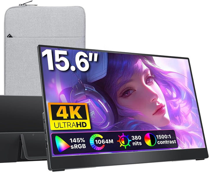 cocopar Monitor portátil de 15.6 pulgadas 4K UHD 60Hz 145% sRGB Mon...