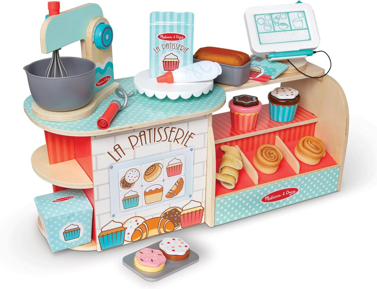 Melissa & Doug Panadería de madera La Patisserie (39 piezas) - Certificado FSC