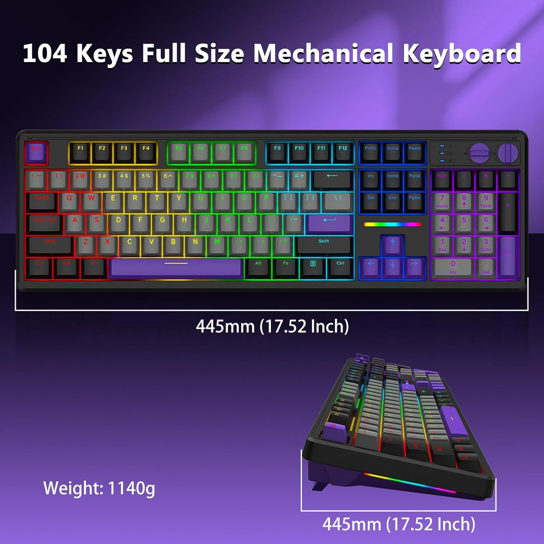 E-YOOSO Teclado mecánico cremoso con cable, estructura de junta con...