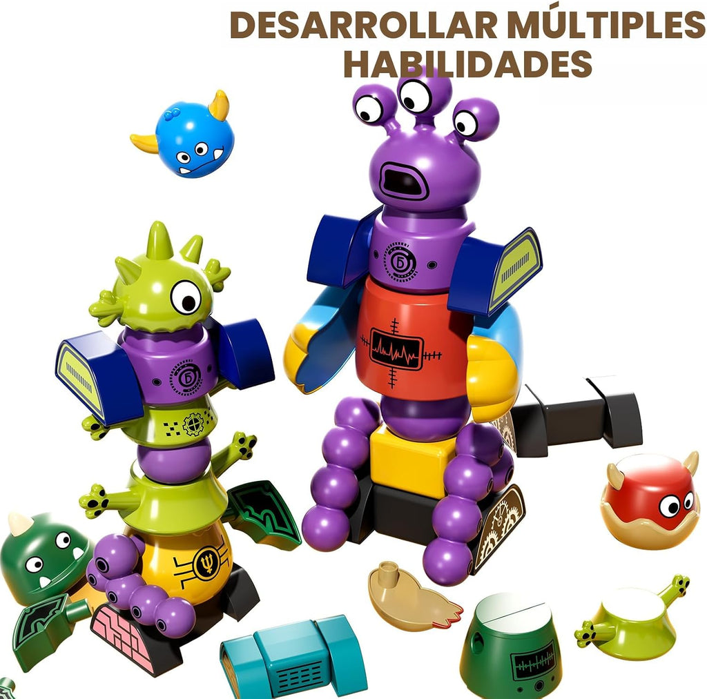 TEMI - Juguete de Robot Magnético para Niños de 3-5 Años - Juguetes de Monstruos Magnéticos Apilables y Transformables con Caja de Almacenamiento, Set para Niños de 3, 4, 5, 6, 7 Años, Regalos de