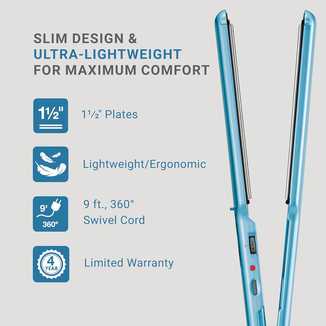 BabylissPRO Nano Titanium Ultra-Thin Hair Straightener, Professiona...