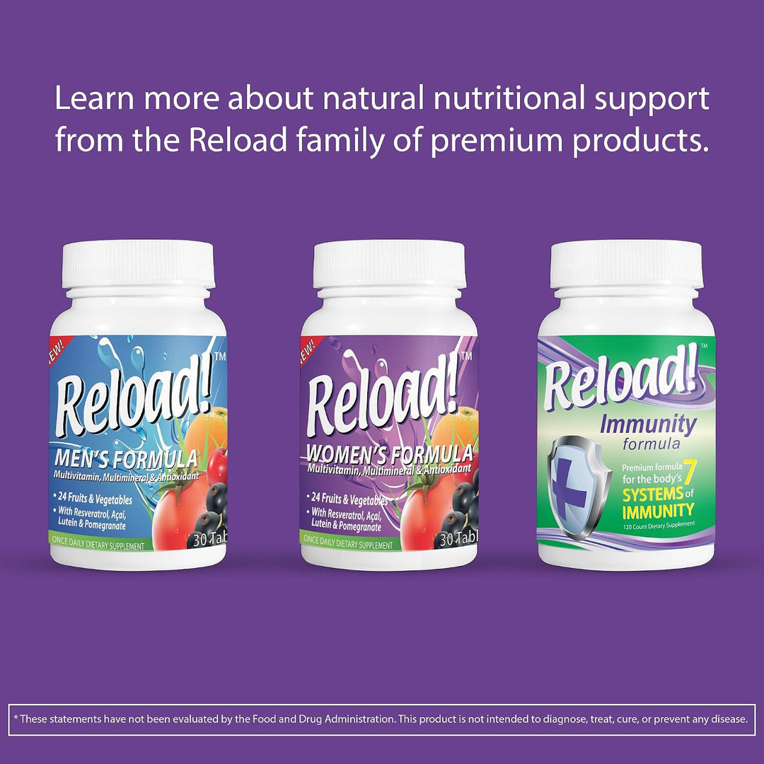 Reload! Para mujeres, todo natural, multivitamínico, multimineral y...