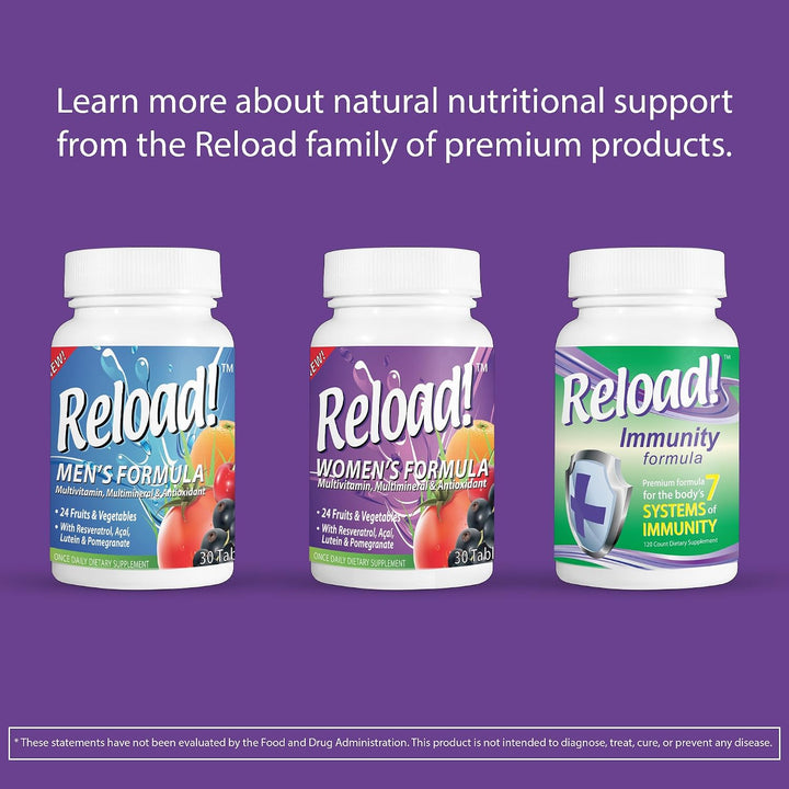 Reload! Para mujeres, todo natural, multivitamínico, multimineral y...
