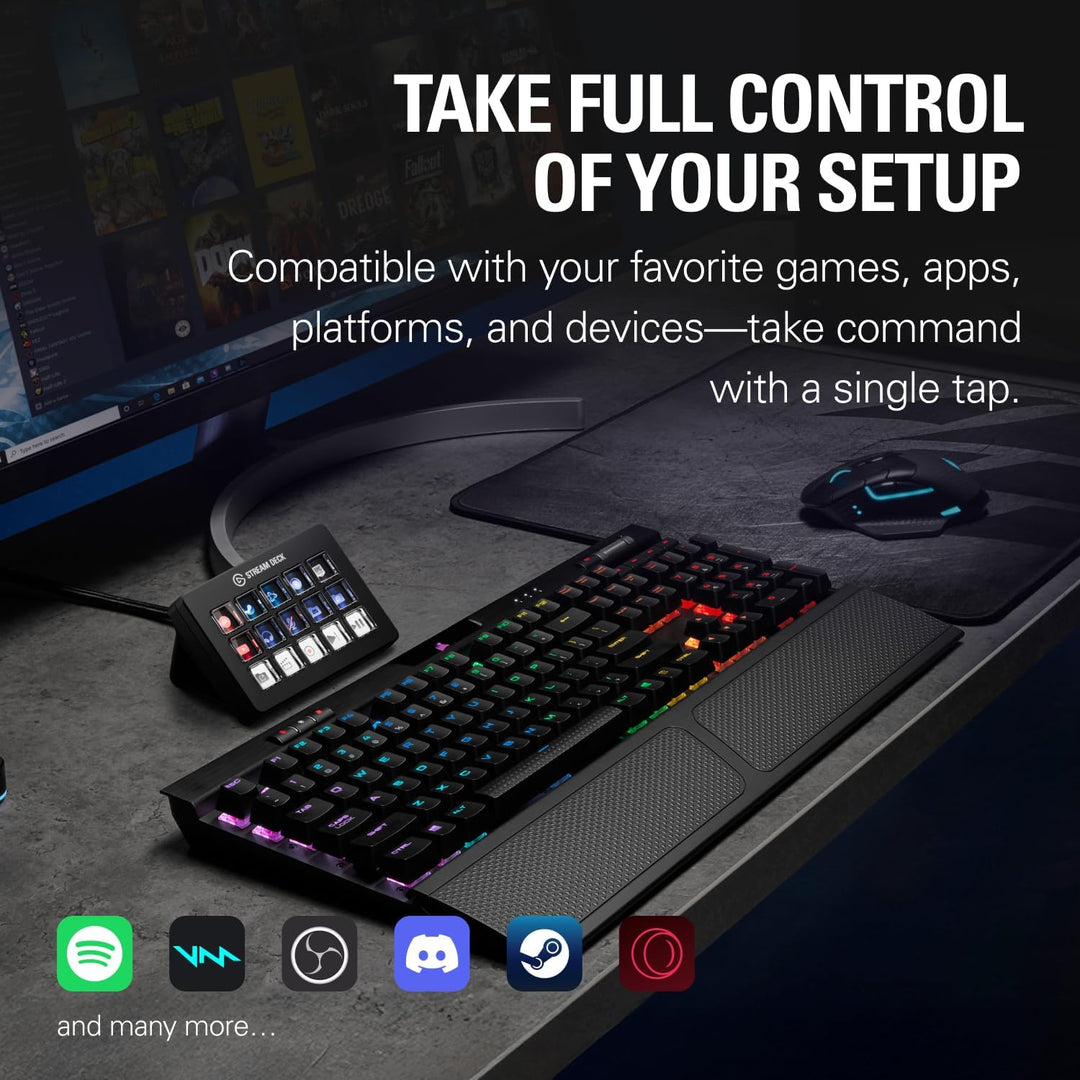 Elgato Stream Deck Teclas de tijera\u2014Controlador de flujo de tr...