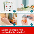 TOP BRIGHT Juguetes de Madera para Juego de Simulación de Helados, Set de Cocina para Niños con Mostrador de Helados, Cuchara y Menú, Juguetes Montessori para Niños y Niñas Regalo Capybara Edad 3+