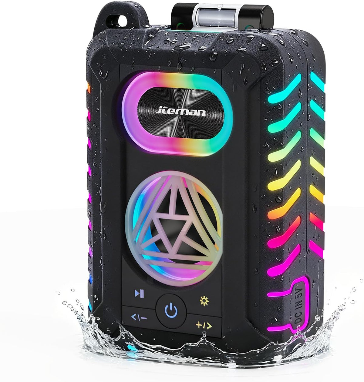 JTEMAN Altavoz Bluetooth impermeable IP67 con soporte para teléfono celular