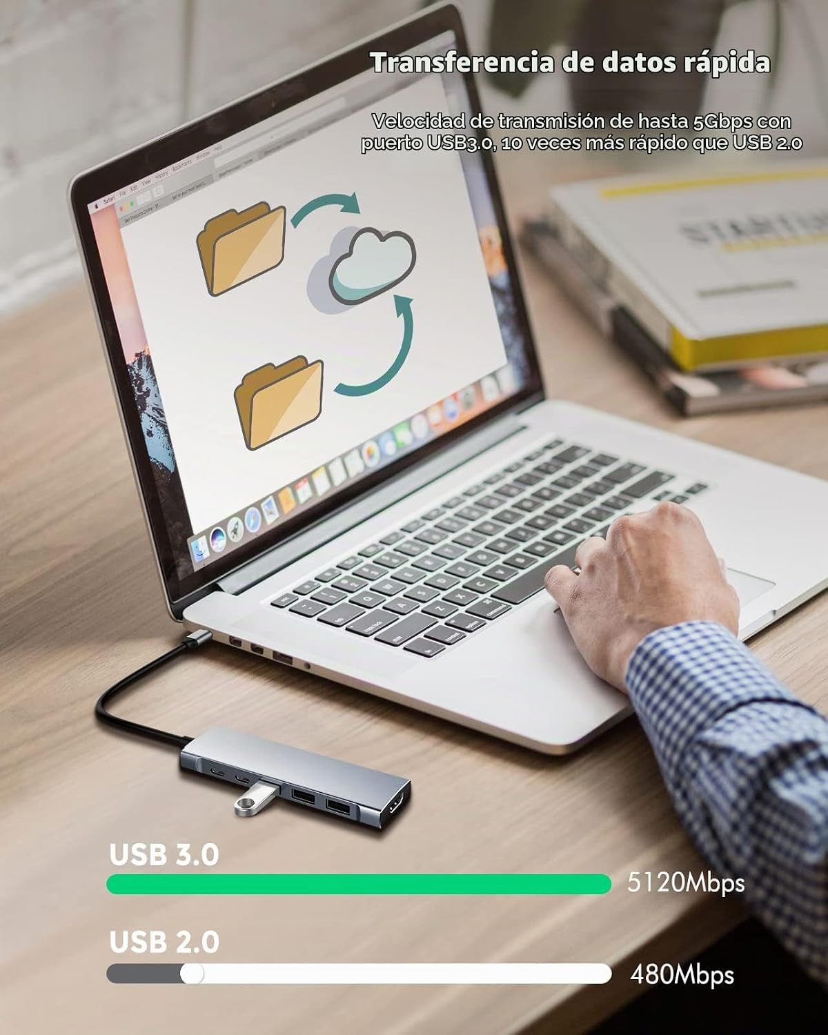 HUBFINDER, hub USB 3.0 de 3 puertos